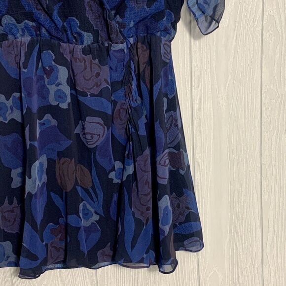 Ted Baker Juleah Ruched Sleeve Mini Dress Navy Blue Size 2 (US 6) NWT - Picture 4 of 8